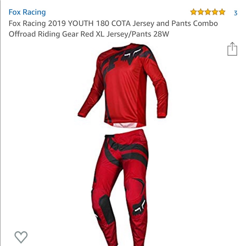 NWT Fox Racing Youth XL motocross suit